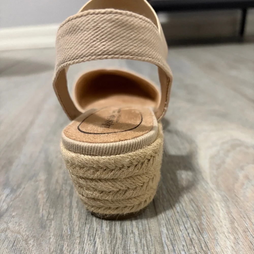 New! Women's Life Stride Tan Canvas Wedge Slip On Espadrille - 8.5 - Picture 8 of 11
